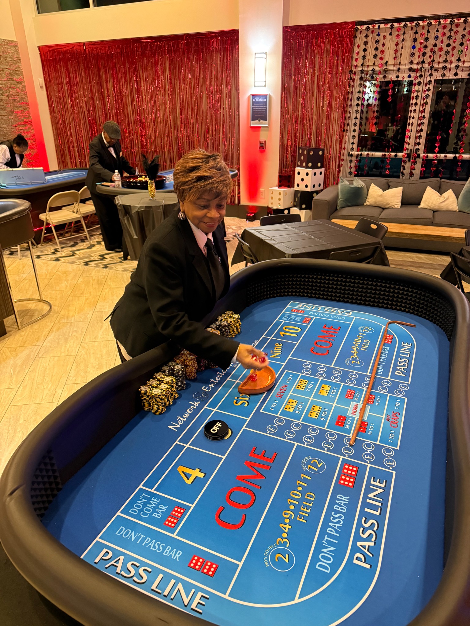 Professional craps dealer